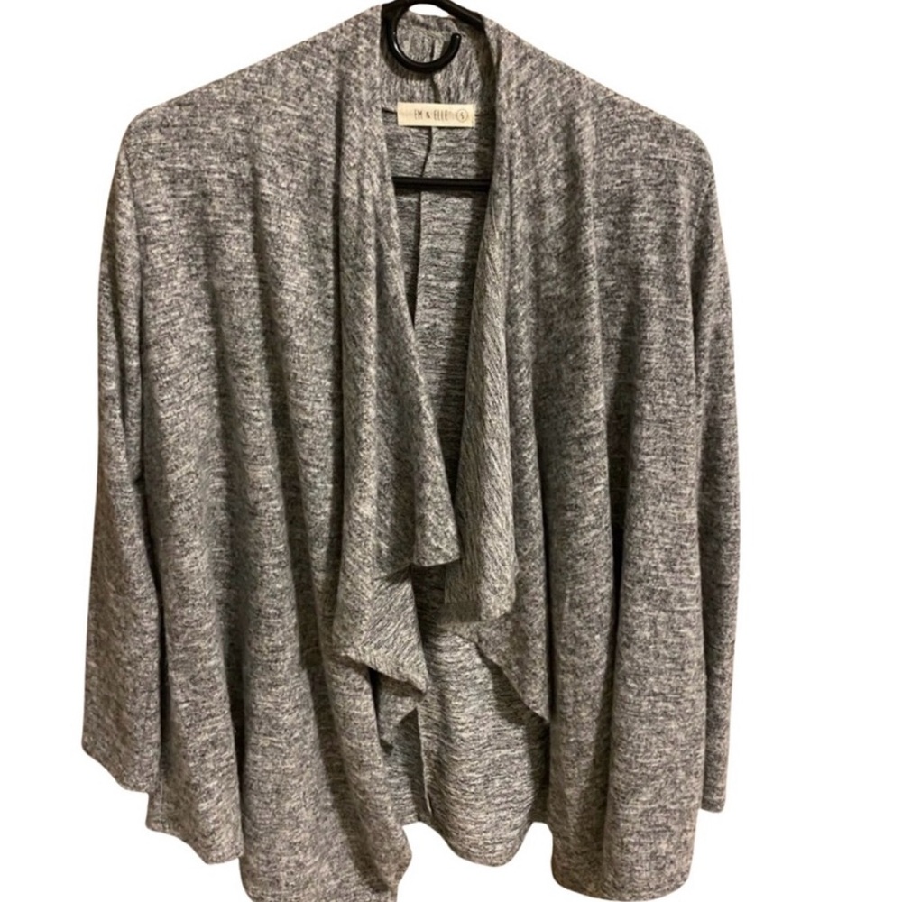 Gray Open Front Women's Sweater